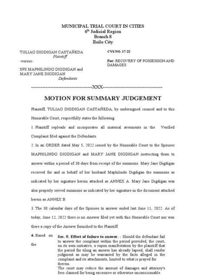 Does summary judgment and the case?