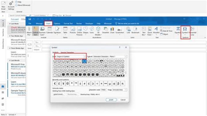 How to insert stickers in outlook?