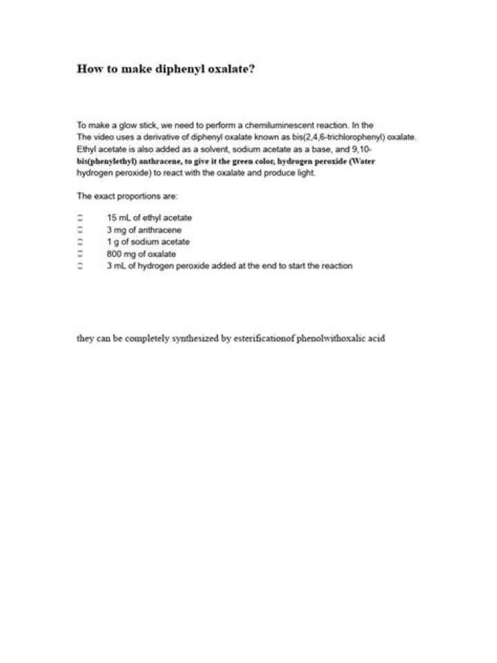 How to make diphenyl oxalate?
