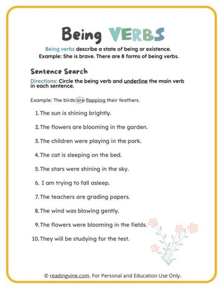 Is sleeping a being verb?