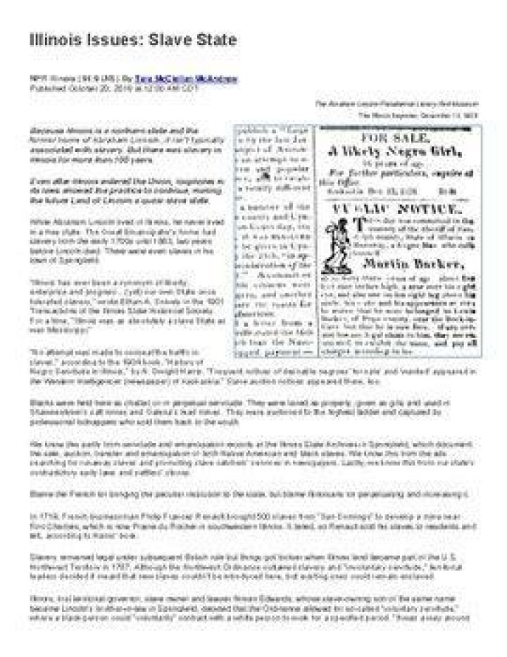 Was illinois a slave state?