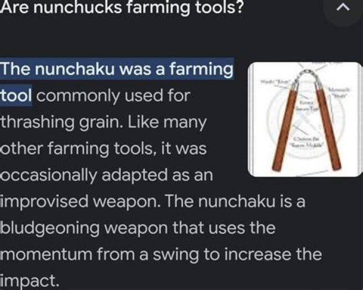 Were nunchucks farming tools?