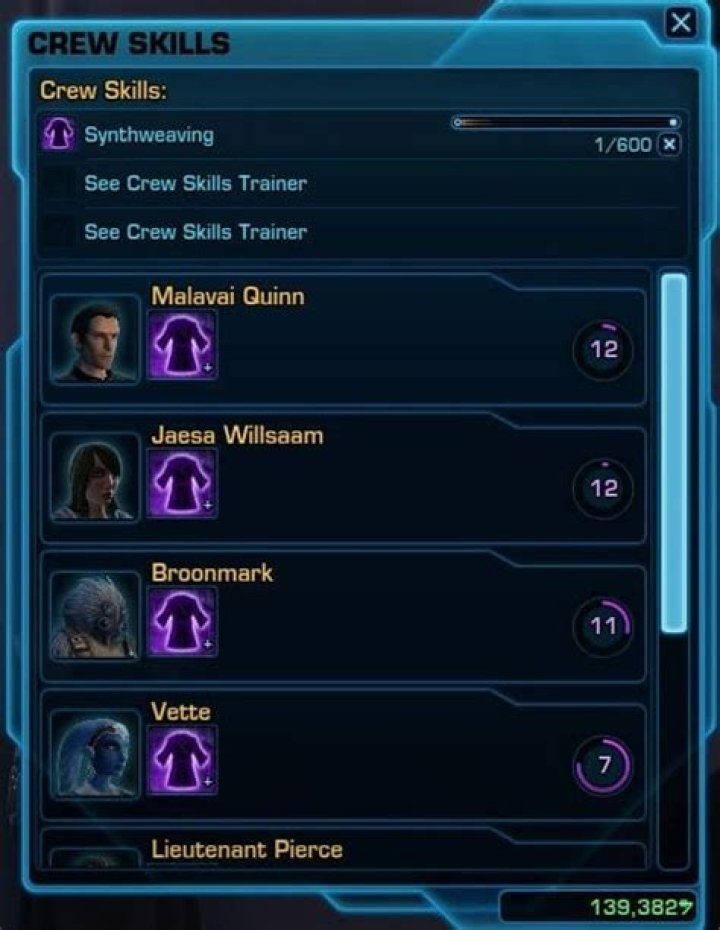 What crew skills swtor?