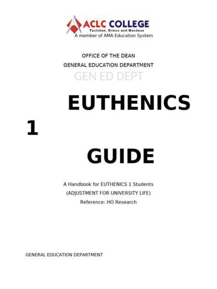 What is euthenics 1 subject?