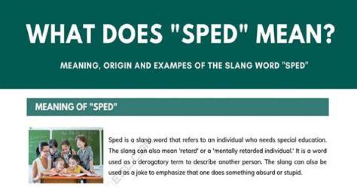 What sped means in slang?