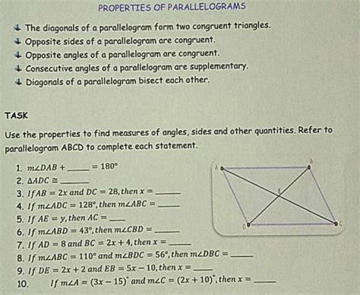 Which parallelograms have congruent diagonals?