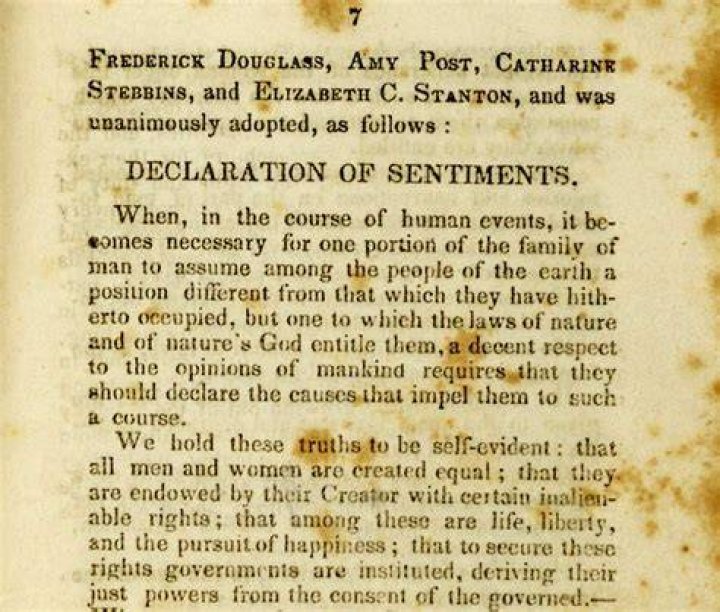 Who signed the declaration of sentiments?
