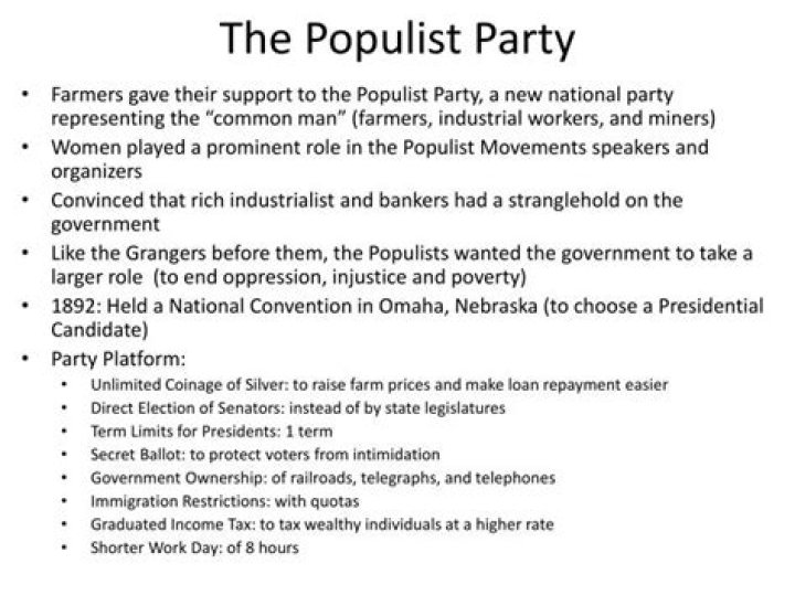 Why did populist party form?